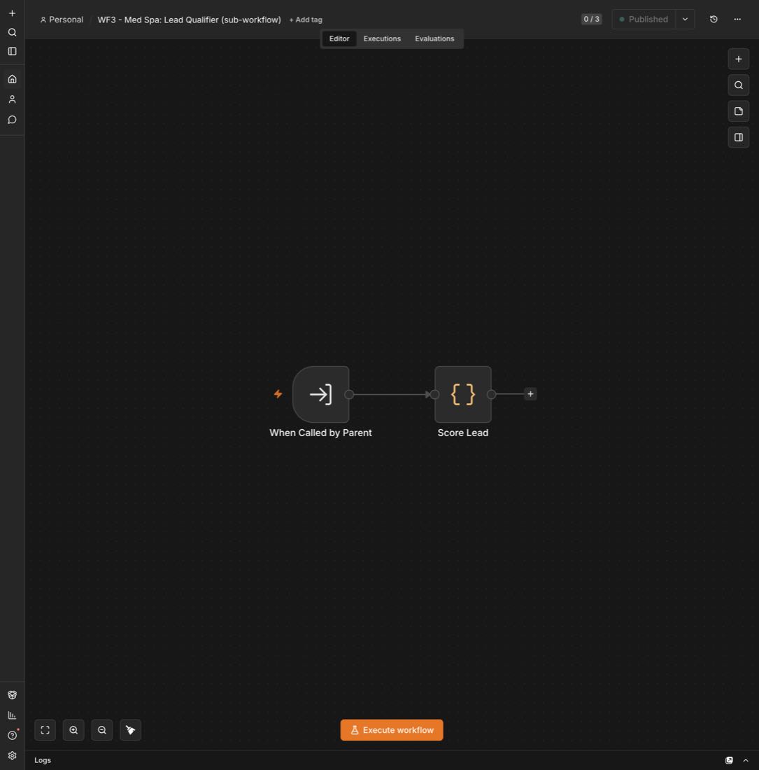 The actual n8n workflow canvas for this build